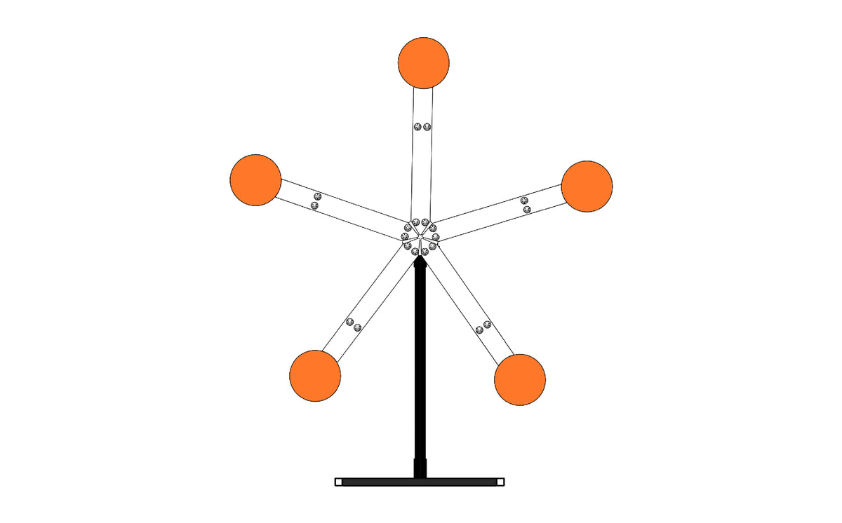 Star Target Three Texas Star AR500 / AR550 Steel Target with 3/8” Paddle Targets – Xsteel ...